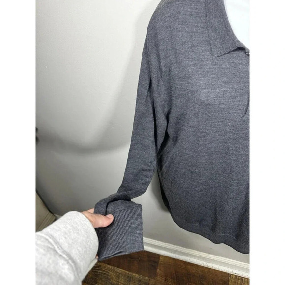 Superdry Idris Elba Mens Gray Pullover Knit 100% Merino Wool Sweater - Picture 2 of 9